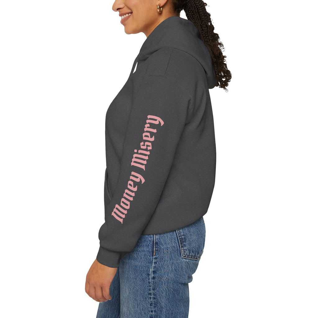 Aesthetic Pink or White Hoodie — "Money Misery" Graphic Pullover