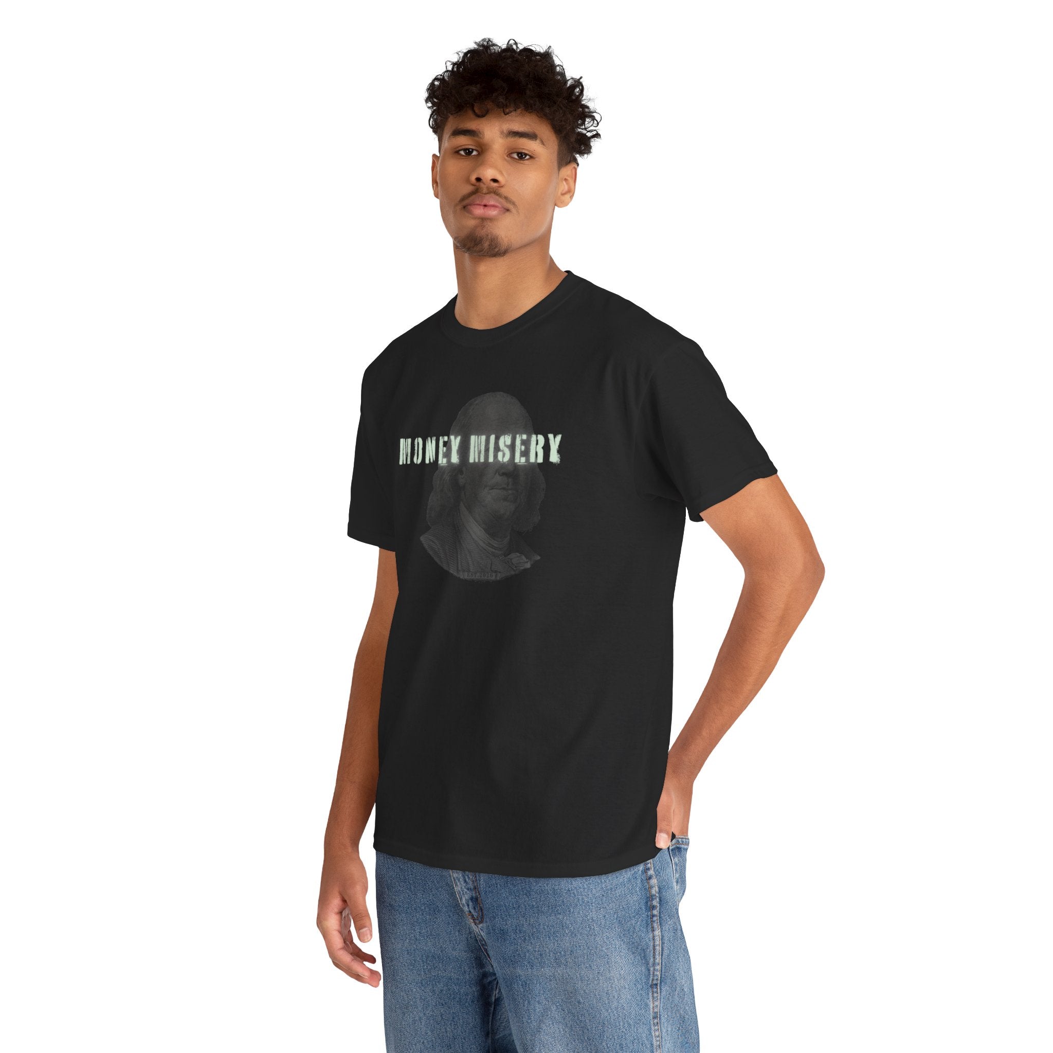 Money Misery Graphic Tee Glowing Benjamin