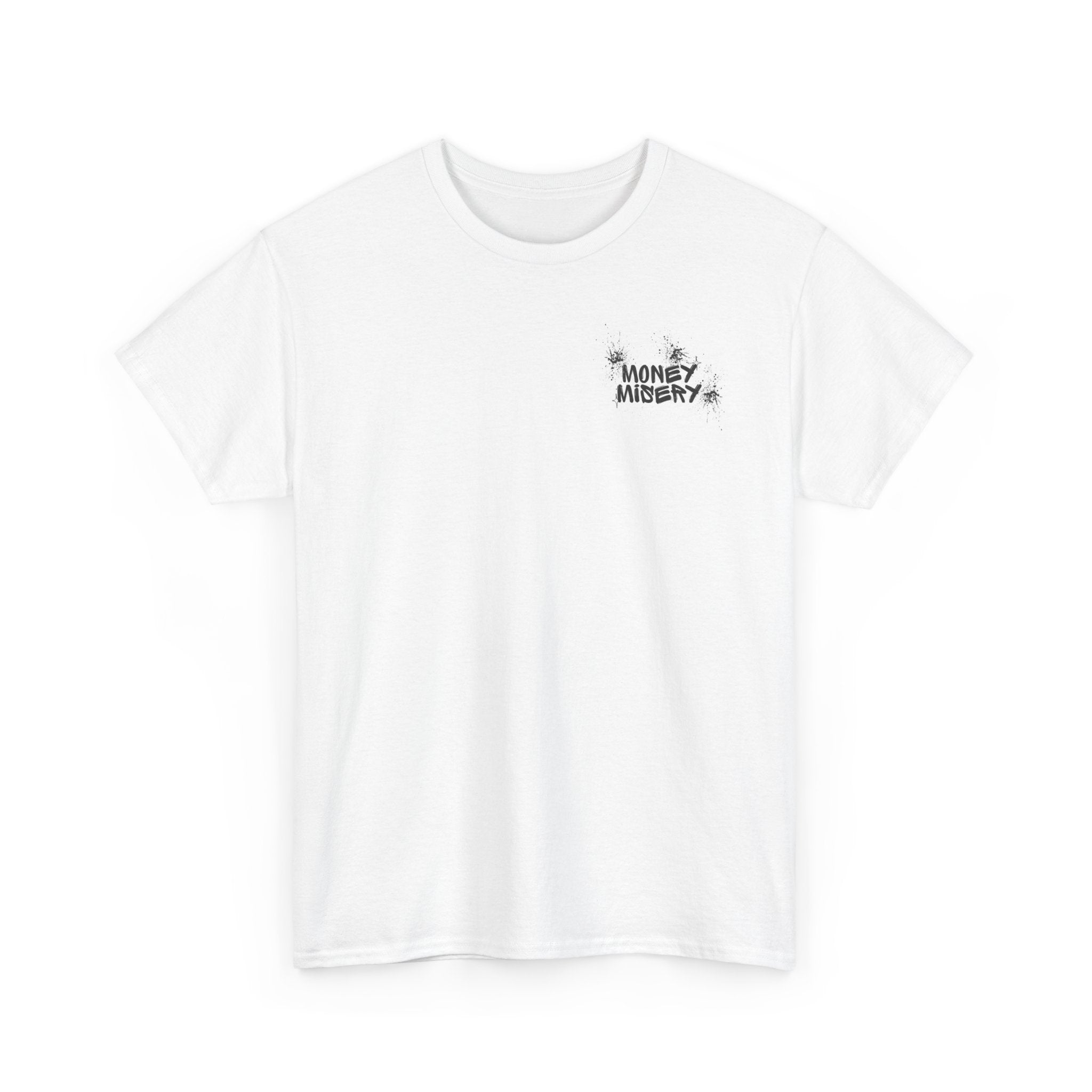 Graphic Tee — Minimalist Money Symbols Back Print ("Money Mistery")