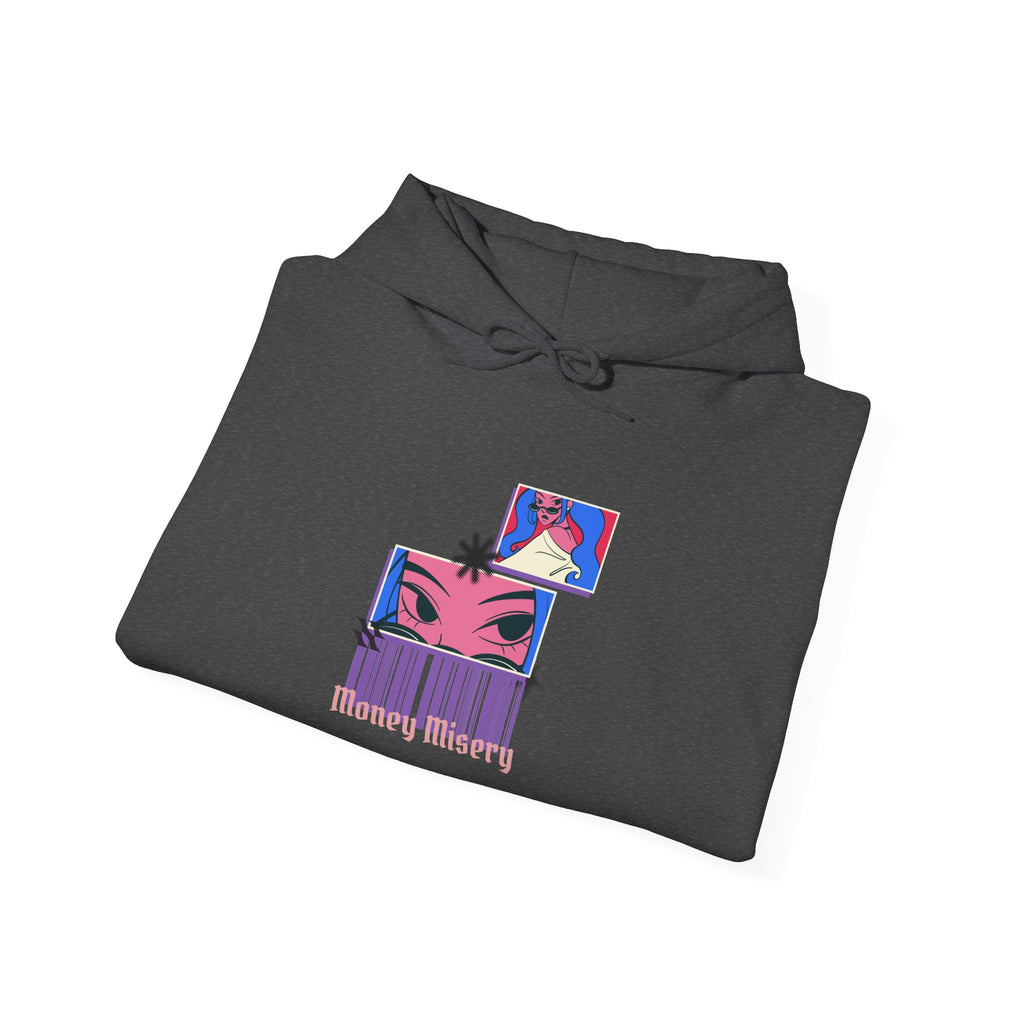 Aesthetic Pink or White Hoodie — "Money Misery" Graphic Pullover